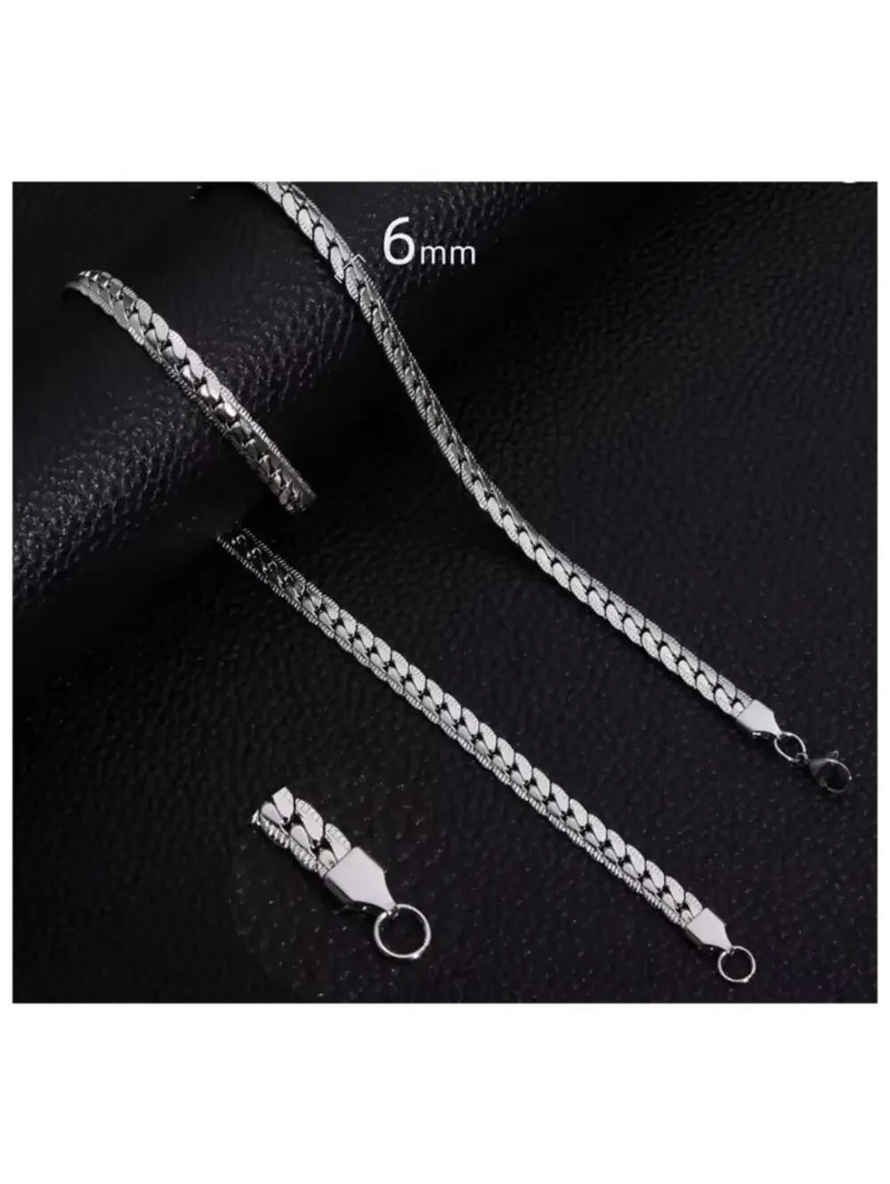 Flat Snake chain - Necklace -  silver - 6mm / 22